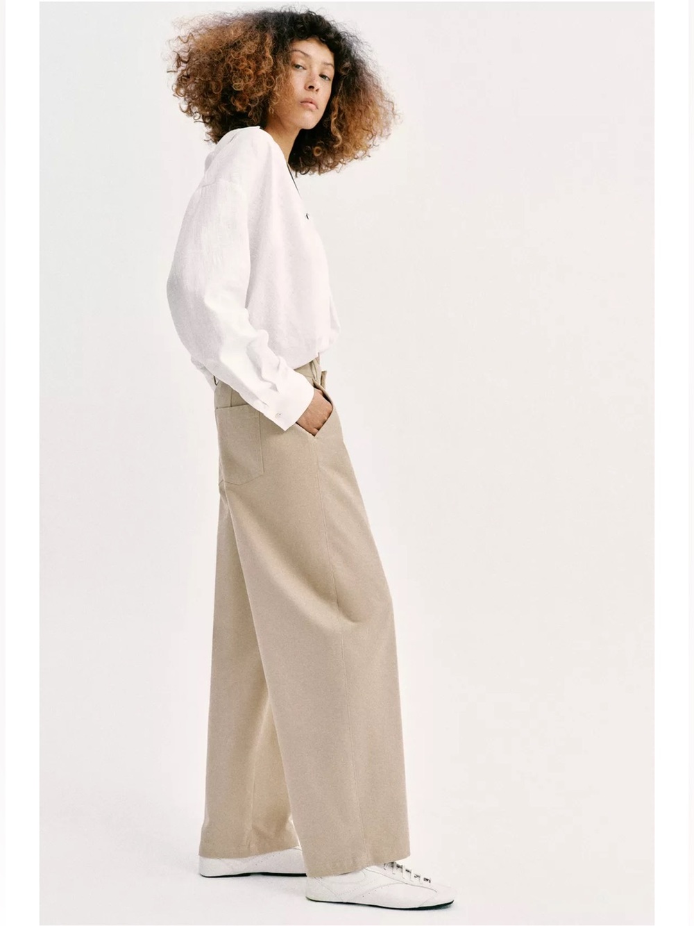 Zara Barrel Pants Ecru White Low Rise Mid Rise Trousers Women’s Sz XS NEW NWT - Picture 3 of 15